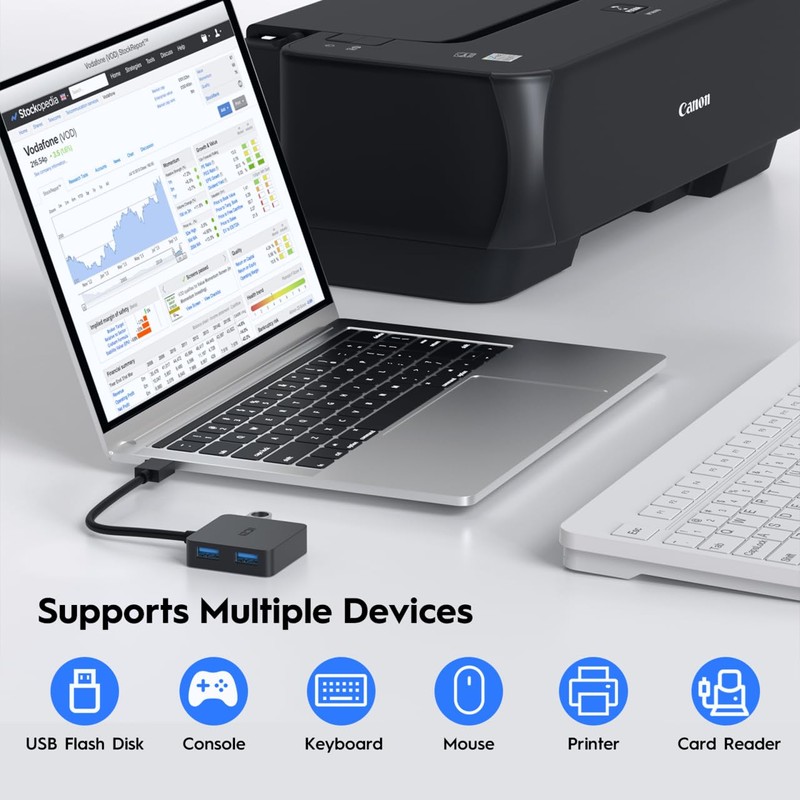 USB 3.0 Hub, ICZI USB Hub with 4 USB 3.0