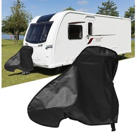 Tow Hitch Cover, Waterproof Tow Hitch Tow Bar Cover for Caravans and Trailers, Black Oxford Cloth Universal Tow Hitch Cover with Double Click Fastener, Tow Bar Protector