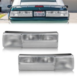 OFFKAT 2PCS Clear Lens Rear Tail Lights Brake Signal Lamps For 1987-1993 Ford Mustang