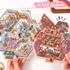 SZXYCZL Cute Miniature Scene 4Sets Big DIY 3D Stickers Scene