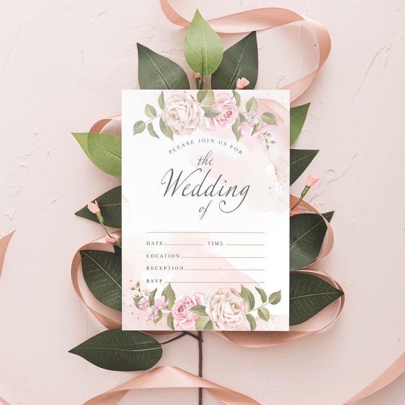 Kirsten McMillan Floral Wedding Invitations with Envelopes - A6 Designed