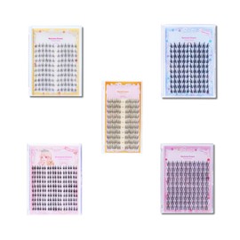 The 470PCs Ninetynine Dreams Lashes Bundle Manhua Anime Manga Lashes Clusters Lightweight Comfortable Thin Black Band Spiky Reusable Eyelashes 9-16mm