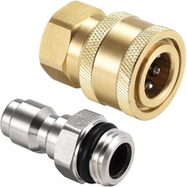 LimCryspp Brass High-Pressure Cleaning Machine Connector, Convert Metric M14 Female and 1/4-Inch Quick Connector to M14, Clean Machine Gun Adapter Accessories