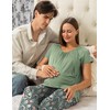 SUNNYBUY Womens Maternity Nursing Pajamas Set, Short Sleeve Breastfeeding Shirts，Pregnancy