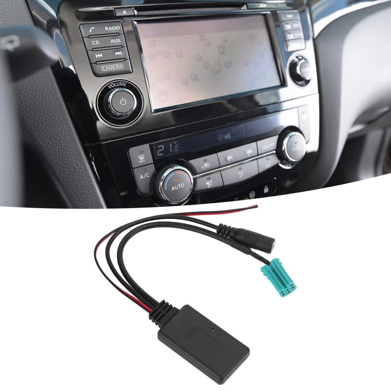 Bluetooth 5.0 Aux Input Audio Adapter Cable with Microphone for