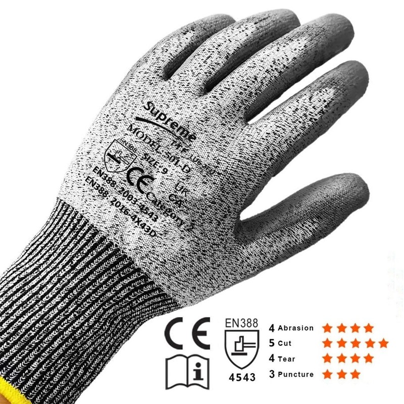 TOKHA SAFETY 12 Pairs Cut Protect Level 5/D Work Gloves