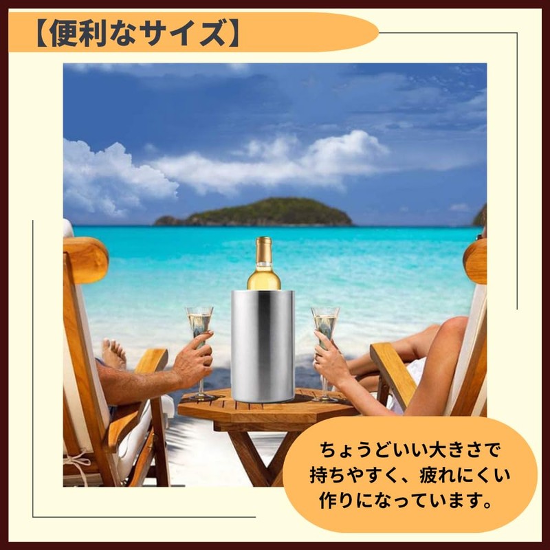 ideamall Ice Bucket, Ice Bucket, Tabletop, Stainless Steel, Hollow Double