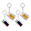 4-Piece Tyre Tread Depth Measuring Tool with Key Ring, Plastic