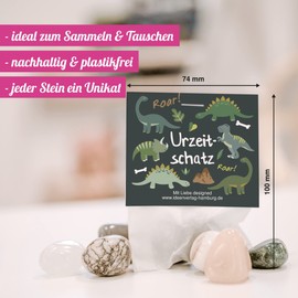 10 x "Dinosaur" Lucky Stones for Children / Lucky Charm Stone "Prehistoric Stones" as Party Bag Children's Birthday Dinosaur / Lucky Charm Children / Dinosaur Birthday Party Bag Children / Dinosaur