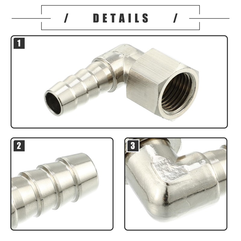 Motoforti Universal Car 90 Degree Brass Fitting Hose Adapter, Hose