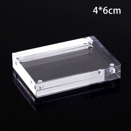 Cloudpower Acrylic Sign Holder, Acrylic Magnetic Poster Double-Sided Display Stand For Countertops, Acrylic Stands For Display In Offices, Restaurants, And Events(4 x 6cm), as picture show