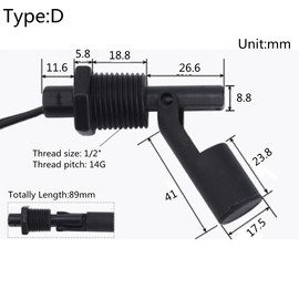 2 Piezas PP Sensor de Nivel de Agua Tanque Control de Sensor de Nivel de Agua Interruptor de Flotador de Montaje líquido Horizontal para medir el Nivel de Agua(re)
