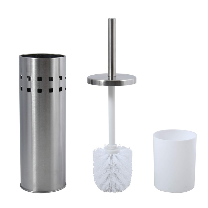 MSV Miami Toilet Brush with Hygienic Container Silver