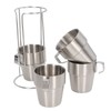 Stainless Steel Camping Cup Set of 4 Double Layer Coffee