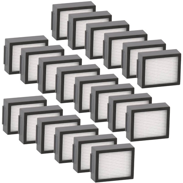 (20 pièces) Filtre HEPA de remplacement compatible avec iRobot Roomba i7 i7+ J7 j7+ Plus i3 i3+ i2 i2+ i1 i1+ i4 i6 i6+ i8 i8+ E5 E6 E7 EVO E I & J Series Kit de filtres Accessoire (PAS POUR Combo J7+