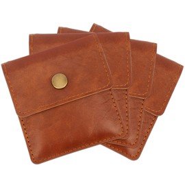 TEMLUM Portable Ashtray, Portable Butt Box, 4-Piece Set, Purchase Luxury PU Coin Purse, Portable Dish, Stylish, Pocket Pocket, Small, Protects Manners, Size (Sepia)