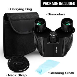 Yotsuba Compact Binoculars, Foldable Waterproof BAK-4 Binoculars 10 x 25 Prism Hunts Birding Telescope Scope Light for Hunting, Bird Watching, Hiking, Camping and Concert