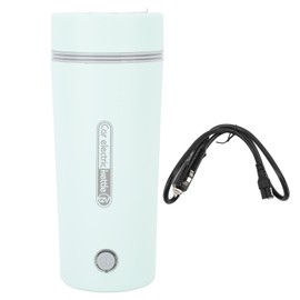 Electric Kettle Rapid Heating Intelligent Control Anti Dry Burn Protection 350ml Portable Insulation Heating Cup for Car Travel Light Green 12V 80W