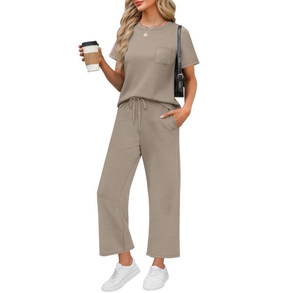 WIHOLL 2 Piece outfits Women fashion lounge wear sets for