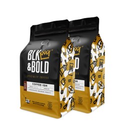 BLK & Bold Coffee-ish DECAF Ground Coffee, Premium Medium Roast, 100% Arabica Beans, 12 oz Bag (2 Pack)
