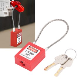 Lockout Tagout Locks Set, Stainless Steel Cable Lock, Security Lockout Padlock, Lockout Tagout Padlocks with 2 Keys for Electric Lockout Tagout Kits