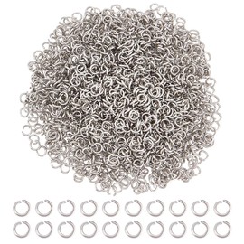 CRAFTYMELODY 2000Pcs Open Jump Rings, 4mm Stainless Steel Jump Rings Connecting Rings Bulk Strong Jump Rings Jewelry Connectors for Jewelry Making Accessories Necklace Bracelet Earrings Repair