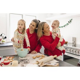 Burt's Bees Baby Baby 1-Piece Family Jammies Matching Holiday Organic Cotton Pajamas, Gingerbread Fair Isle, 3-6 Months