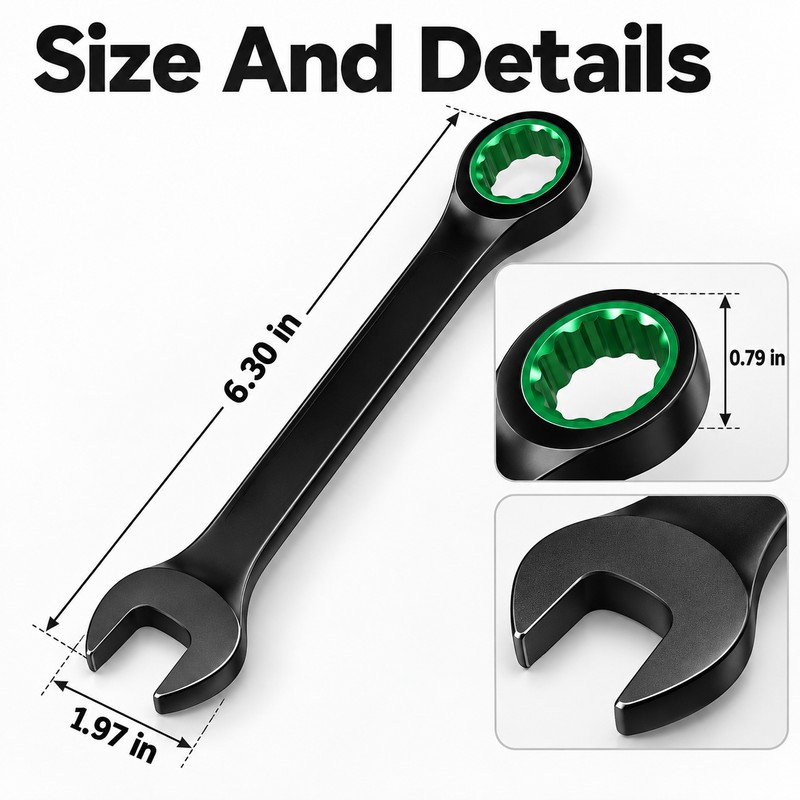 6–10mm Ratchet Combination Wrench – Dual-Purpose Open-End Spanner for Bicycle,