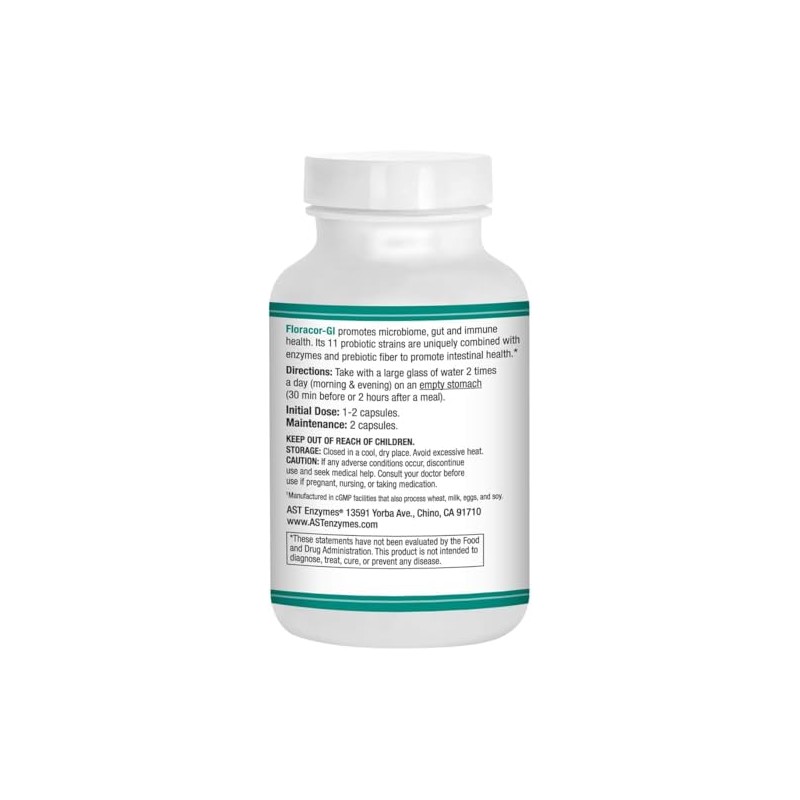 Floracor-GI Candida Cleanse, Probiotic and Enzyme Support Formula 180 Capsules