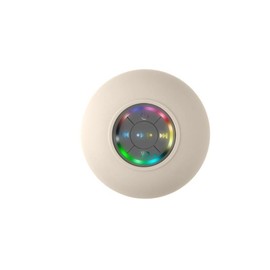 Bluetooth Suction Cup Shower Speaker, Portable Bluetooth Speakers Wireless with  LED light, IPX4 Waterproof Speaker with RGB Lights, Stereo Bass, Suction Cup, Mini Speaker for Bathroom Party Travel Outdoor Bar Sets - Color: White