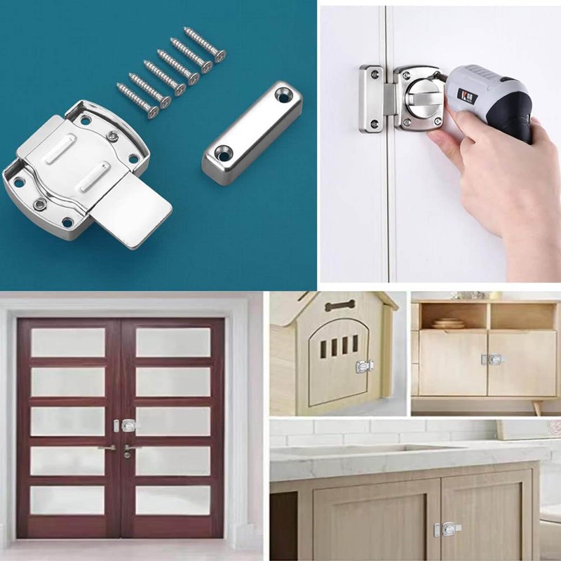 Queerelele Door Bolt Latch, Pack of 2 Rotating Bolt Lock,