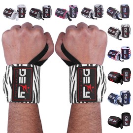 DEFY - Muñequeras para levantamiento de pesas de 18 pulgadas, muñequeras profesionales para hombres y mujeres con lazo para el pulgar - Soporte de muñeca para levantamiento de pesas, entrenamiento de