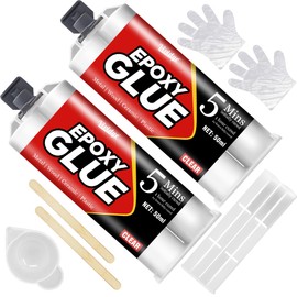 5 Minute Epoxy Glue 100ml, Multi-Purpose Clear Epoxy Adhesive for Metal, Plastic, Wood, Ceramics, Glass and More, Sturdy, Waterproof, Heat-Resistant, Fast Curing Liquid Epoxy Resin Kit