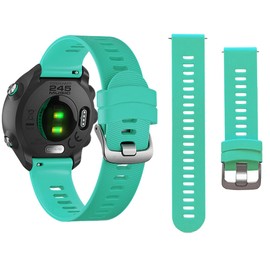 20mm Watch Band for Garmin Forerunner 55/Forerunner 245/Vivoactive 5/Vivoactive 3, Soft Silicone Band Replacement Strap for Garmin Smart Watch (Mint Green)