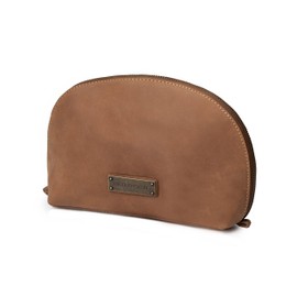 DRAKENSBERG Leather Cable Bag 'Keaton' Small Cable Case and Cable Organiser for Charging Cables, Chargers and Technology Accessories, Havana Brown, DR00382