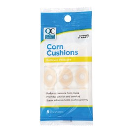 Quality Choice Corn Cushions for Toes and Feet. Soft Foam Pads for Pressure Relief. Protects from Friction and Shoe Rubbing. Adhesive Waterproof Padding 9 Count (Pack of 4)