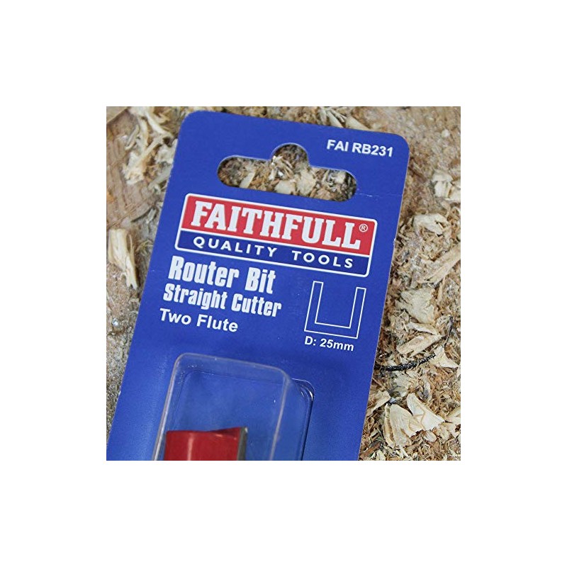 Faithfull Router Bit TCT Two Flute 25.0mm x 25mm 1/4in