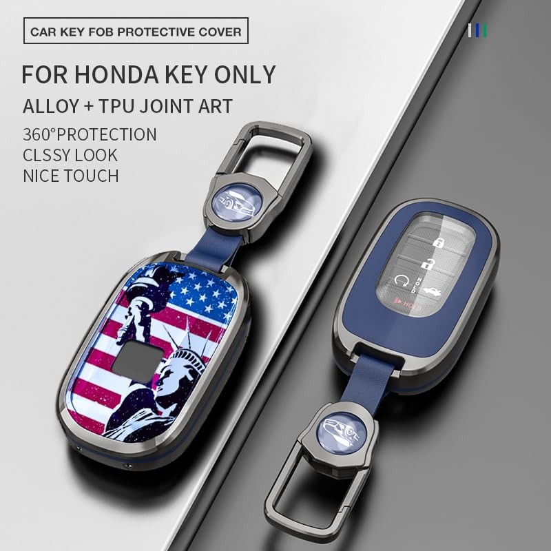 RAHALOY Keychain Fob Cover for Honda (Blue-for Honda C024)
