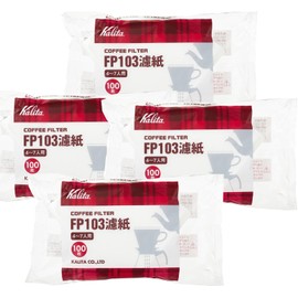 Karita Kalita Coffee Filter FP103 Filter Paper, For 4 to 7 People, 100 Sheets, White #15085, Set of 4