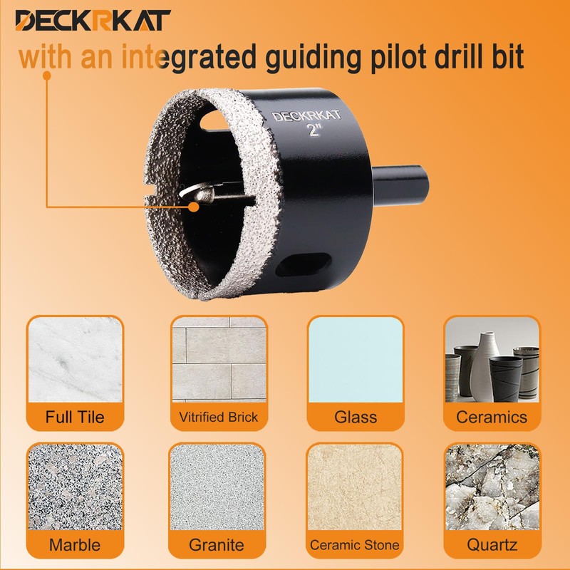 2 Inch Diamond Hole-Saw Bits with Pilot Drill Bit -