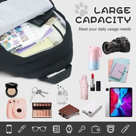 Geerlaqaly leisure backpack, unisex, Hat brim design, lightweight and waterproof, large capacity backpack for tablet computer, with card bag and pendant, daily leisure travel bag,black