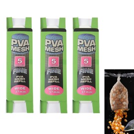 Roundsky 3 x 5M PVA 37 mm Water Soluble PVA Refill, Network Refill for Nesting Equipment, Special Bait Net for Fishing