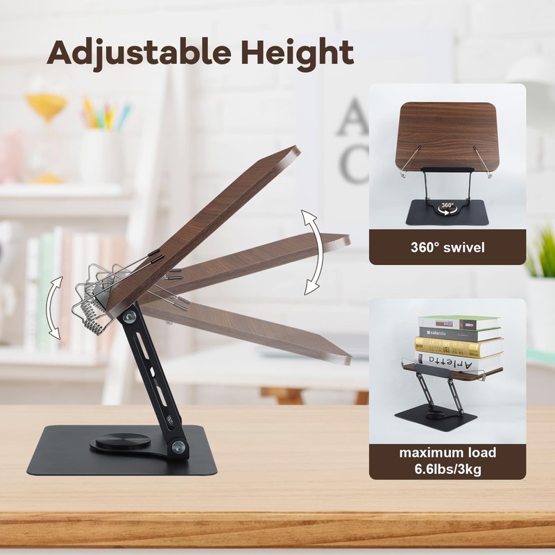 comfoyar Adjustable Book Stand for Reading, Foldable Textbook Reading Stand
