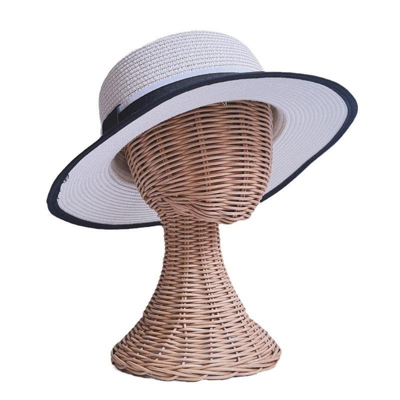 Harilla Mannequin-Kopfständer, Perückenständer, professioneller modischer Rattan-Perückenständer, Modell-Hutständer,