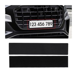JNNJ Pack of 2 Velcro Number Plate Holders, Frameless, Motorcycle Number Plate Holder, Frameless, Invisible Number Plate Holder with Velcro, Number Plate Holder for Any Car