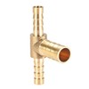 sourcing map Brass Hose Reducer Fitting T 3 Way Barb