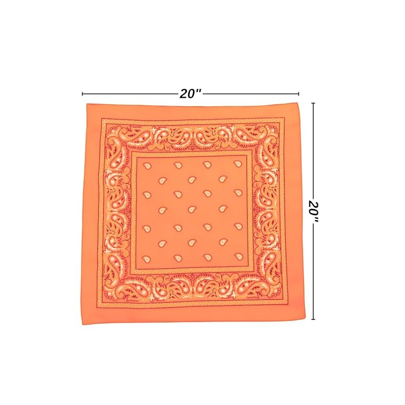 Vibrant Neon Polyester Bandana (20"x20") - 1 Pc - Perfect