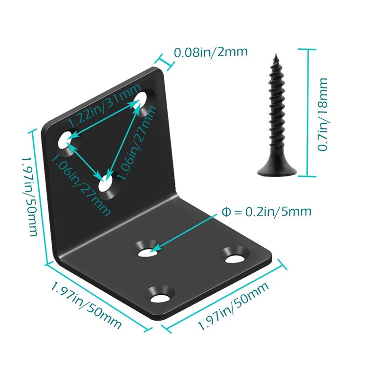 Black Stainless Steel Shelf Bracket,Joint Right Angle Bracket,L Shape Heavy