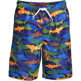 Lands' End B Swim Trunks Navy Multi Sharks Kids Large