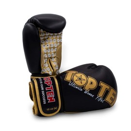TOP TEN Boxing Gloves "Woman" for Women - 10 oz, Black/Gold